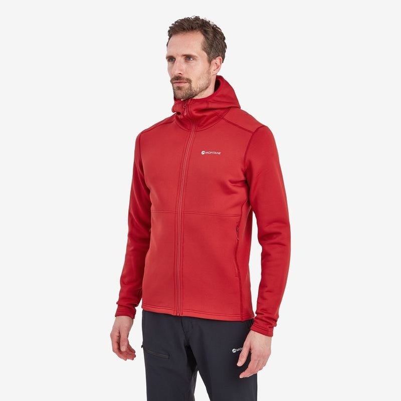 Montane Fury Met Capuchon Fleece Jassen Heren Donkerrood | NUT991UB