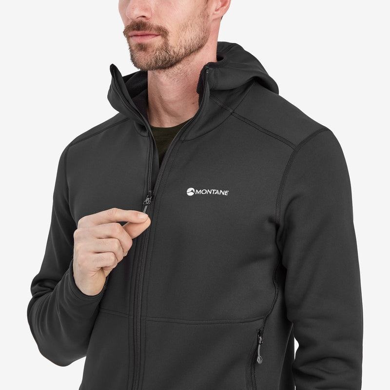 Montane Fury Met Capuchon Fleece Jassen Heren Zwart | TUJ2461TB