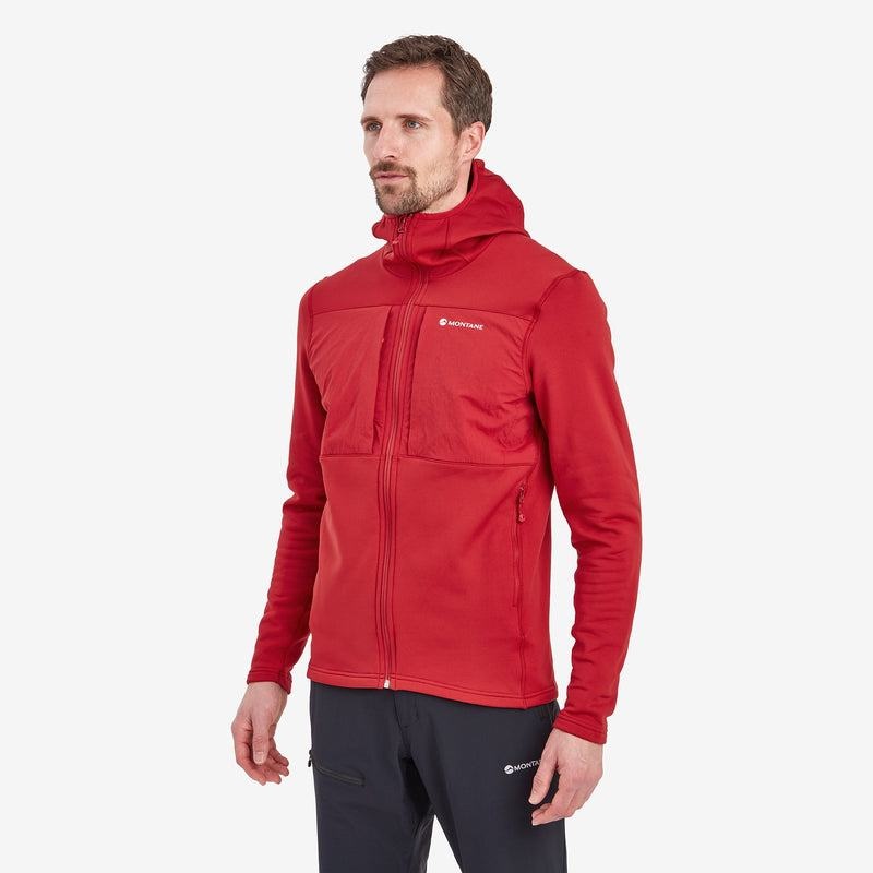 Montane Fury XT Met Capuchon Fleece Jassen Heren Donkerrood | MRD190OK