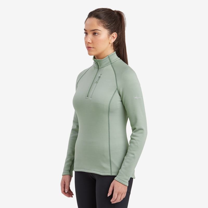 Montane Fury Zip Pull-On Vlies Dames Grijs Groen | XLL3226HM