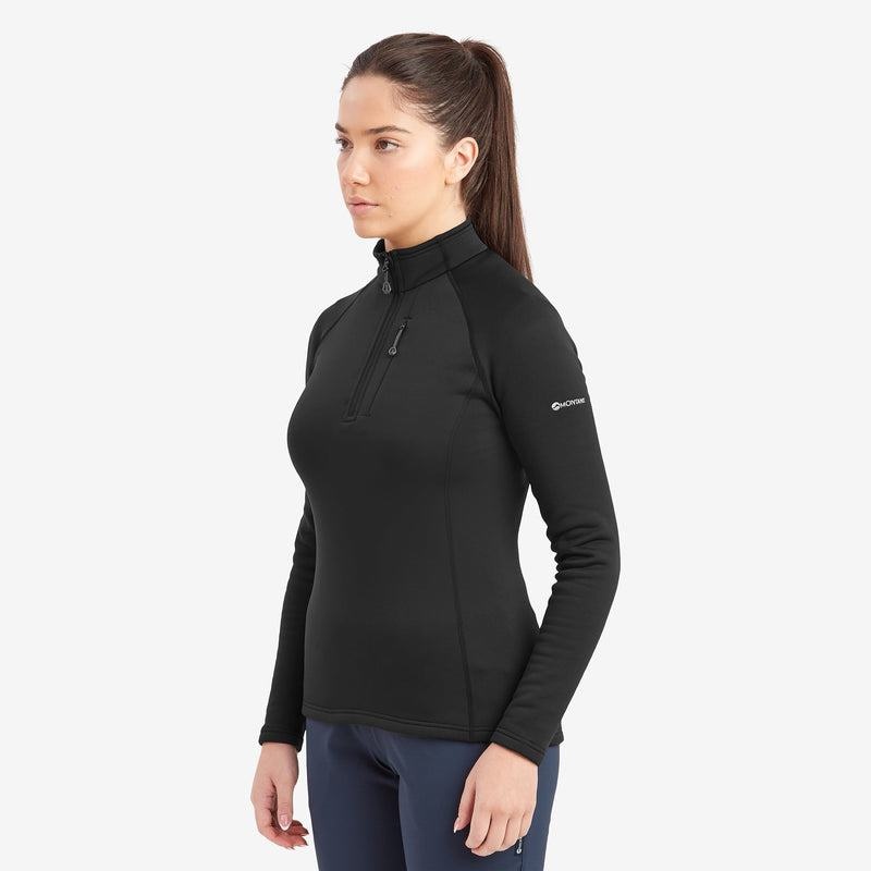 Montane Fury Zip Pull-On Vlies Dames Zwart | AMY9744RS