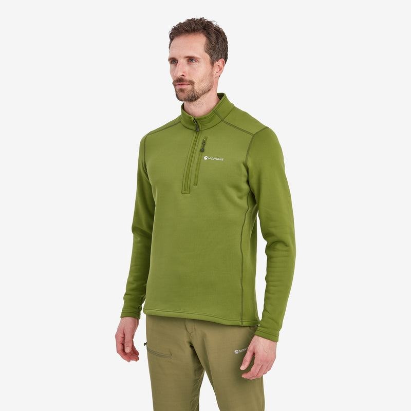 Montane Fury Zip Pull-On Vlies Heren Groen | PLH8040TF