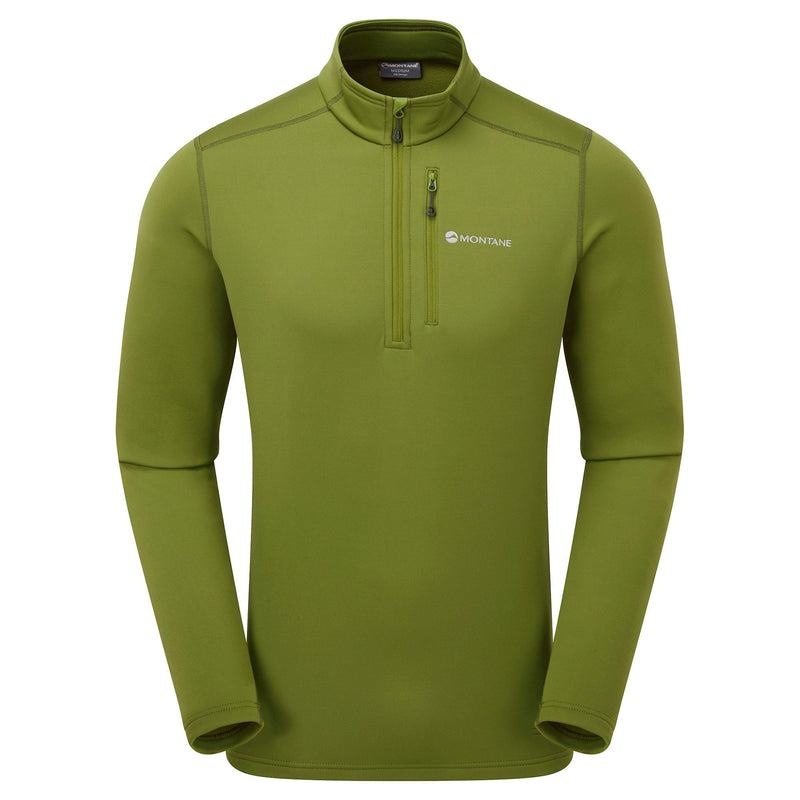 Montane Fury Zip Pull-On Vlies Heren Groen | PLH8040TF