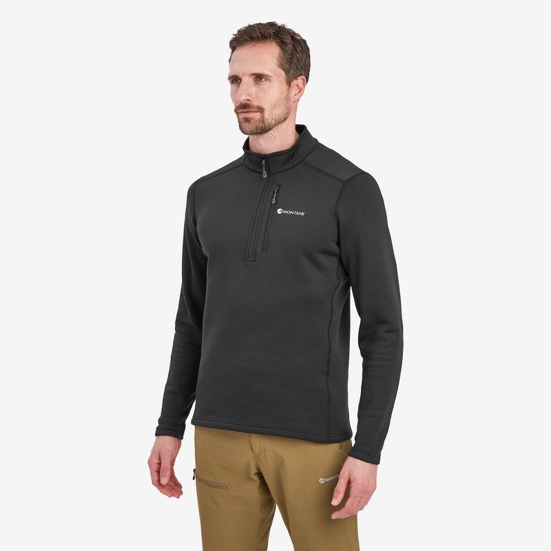 Montane Fury Zip Pull-On Vlies Heren Zwart | QXP8640YV