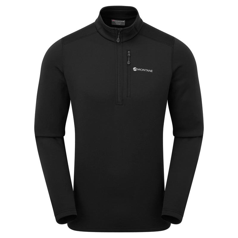 Montane Fury Zip Pull-On Vlies Heren Zwart | QXP8640YV