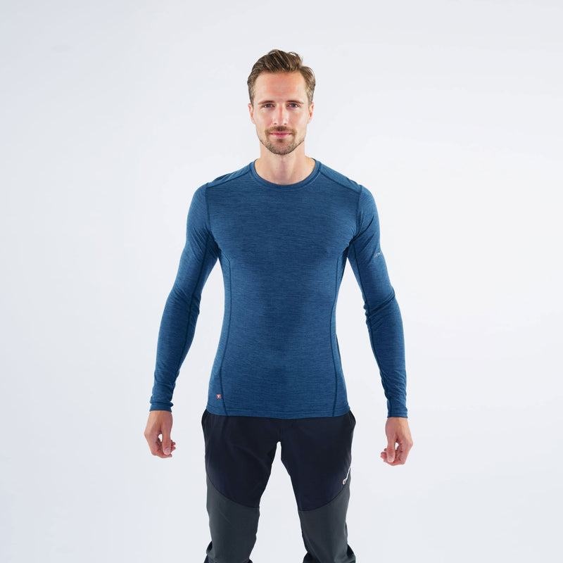 Montane Primino 140 Long Sleeve T-shirts Heren Donkerblauw Blauw | GKV8935SN