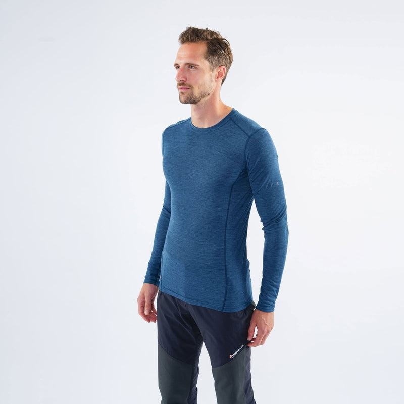 Montane Primino 140 Long Sleeve T-shirts Heren Donkerblauw Blauw | GKV8935SN