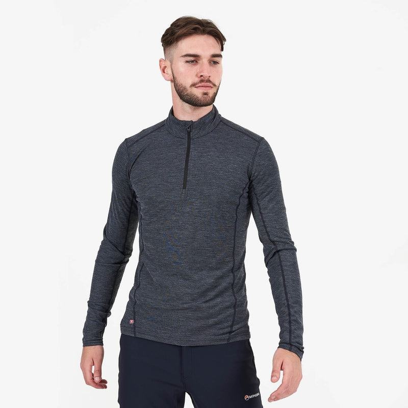 Montane Primino 140 Zip Neck Basislaag Top Heren Zwart | GJQ4776GM