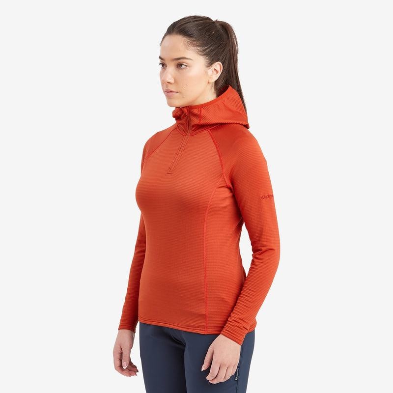 Montane Protium Lite Met Capuchon Pull On Vlies Dames Oranje Rood | WOV1425JS