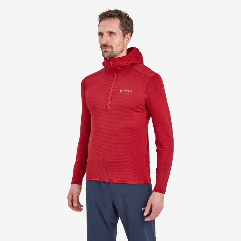 Montane Protium Lite Met Capuchon Pull On Vlies Heren Donkerrood | EAR4062JS