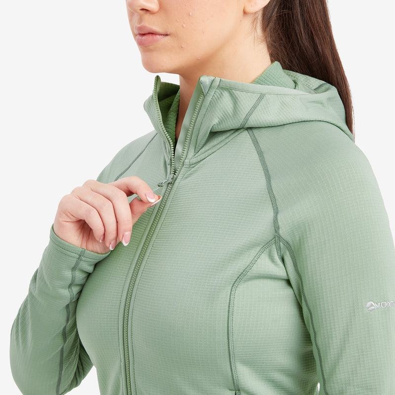 Montane Protium Met Capuchon Fleece Jassen Dames Grijs Groen | LTO1997JN