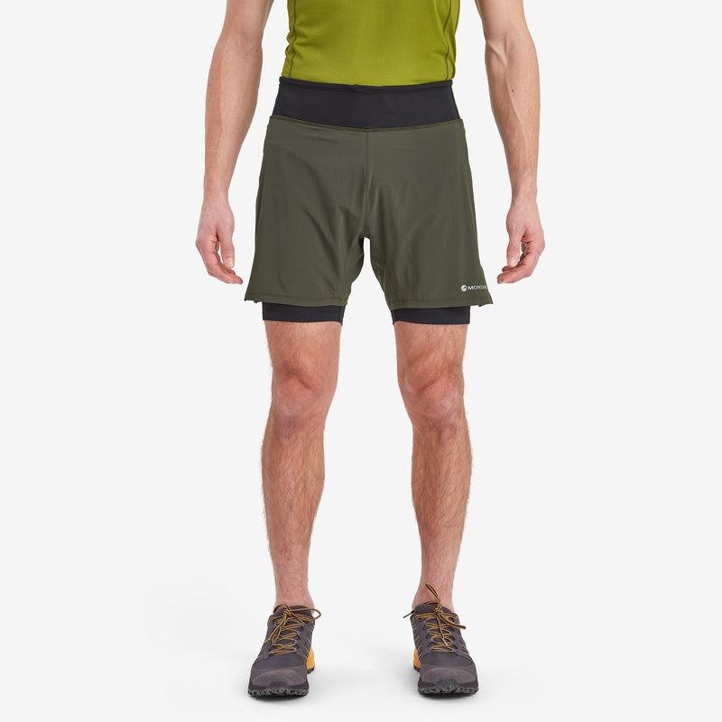 Montane Slipstream Twin Skin Hardloop Korte Broek Heren Donkergroen | XIJ780ZF