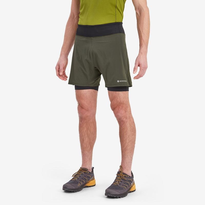 Montane Slipstream Twin Skin Hardloop Korte Broek Heren Donkergroen | XIJ780ZF